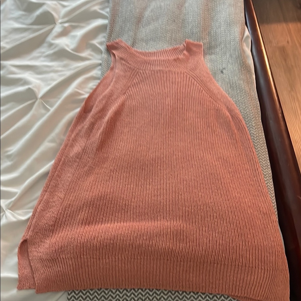 Sleeveless Orange Knit Top